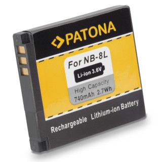 Bateria NB-8L do Canon PowerShot A2200 / A3000 IS / A3100 IS, 740 mAh