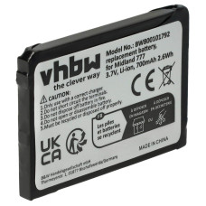 Bateria do Midland 777 / PMR446, 700 mAh Bateria do Midland 777 / PMR446, 700 mAh