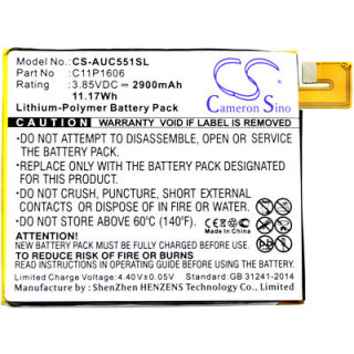 Bateria do Asus Zenfone 3 Laser / ZC551KL, 2900 mAh