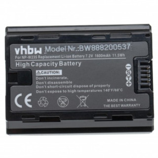 Bateria NP-W235 do Fuji FinePix XT4, 1600 mAh