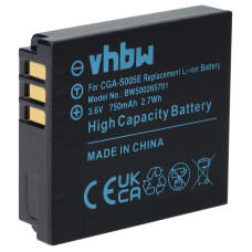 Bateria CGA-S005 do Panasonic Lumix DMC-FC01 / DMC-FX8 / DMC-LX1, 750 mAh