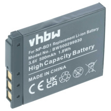 Bateria NP-BD1 do Sony Cybershot DSC-T2 / DSC-T900 / DSC-TX1, 500 mAh