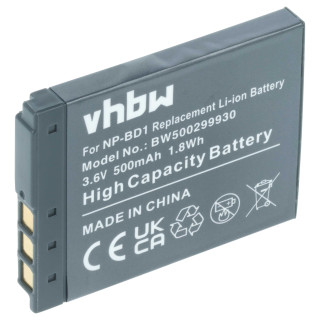 Bateria NP-BD1 do Sony Cybershot DSC-T2 / DSC-T900 / DSC-TX1, 500 mAh Bateria NP-BD1 do Sony Cybershot DSC-T2 / DSC-T900 / DSC-TX1, 500 mAh