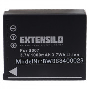 Bateria CGA-S007 do Panasonic Lumix DMC-TZ5 / DMC-TZ4 / DMC-TZ3, 1000 mAh