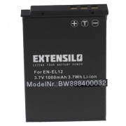 Bateria EN-EL12 do Nikona Coolpix S620 / S640 / S1000 / S8000, 1000 mAh
