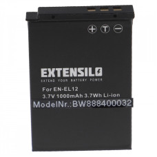 Bateria EN-EL12 do Nikona Coolpix S620 / S640 / S1000 / S8000, 1000 mAh