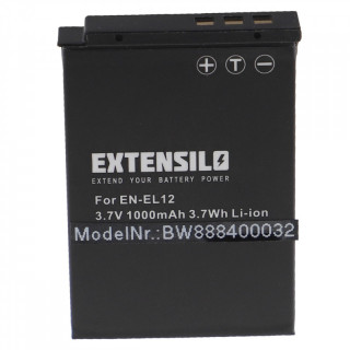 Bateria EN-EL12 do Nikona Coolpix S620 / S640 / S1000 / S8000, 1000 mAh