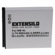 Bateria NB-4L do Canona IXUS 30 / 40 / 50 / 55, 800 mAh