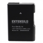 Bateria EN-EL14 do Nikona D3100 / D3400 / D5100 / D5600 / P7000, 1100 mAh