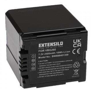 Bateria VW-VBG260 do Panasonic HDC-SD1 / HDC-HS100 / HDC-SD100 / HDC-SD707, 2500 mAh