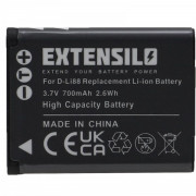 Bateria D-LI88 do Pentax Optio E71 / H90 / P70 / P80 / W90 / WS80, 700 mAh