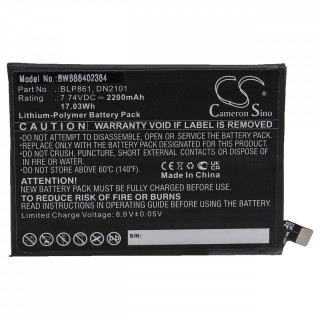 Bateria do OnePlus Nord 2 5G / Nord 2T, BLP861, 2200 mAh