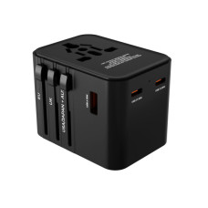 Uniwersalny adapter podróżny dla Wielkiej Brytanii / USA / UE / Chin, 2 x wyjście USB-C i 1 x wyjście USB-A