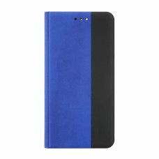 Etui z klapką ze sztucznej skóry do Apple iPhone 13, niebiesko-czarne