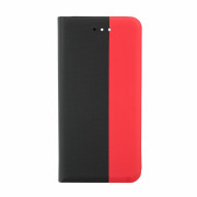 Etui z klapką Apple iPhone 13 Mini ze sztucznej skóry, czerwono-czarne