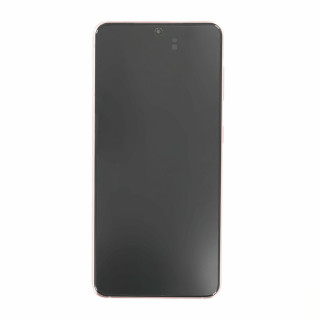 Szkło i ekran LCD do Samsunga Galaxy S21 5G / SM-G991, oryginalny, różowe