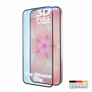 Hartowane szkło ochronne na Apple iPhone 16e /  iPhone 17e, Full Cover 3D, czarny