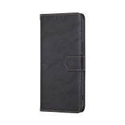 Etui z klapką ze sztucznej skóry do Apple iPhone 16, czarne Etui z klapką ze sztucznej skóry do Apple iPhone 16, czarne